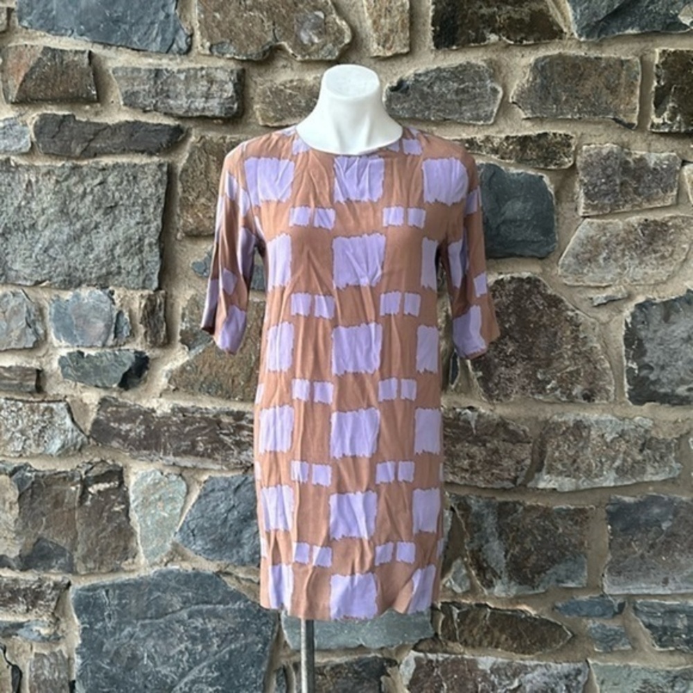 ALYSI Women's Pink Geometric Pattern Tunic Dress size US 4